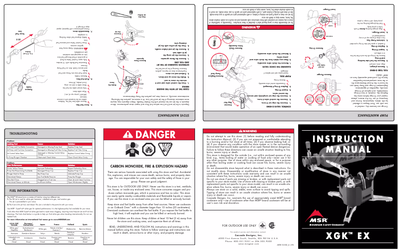 Página 1 del manual Manual de usuario MSR WhisperLit Universal