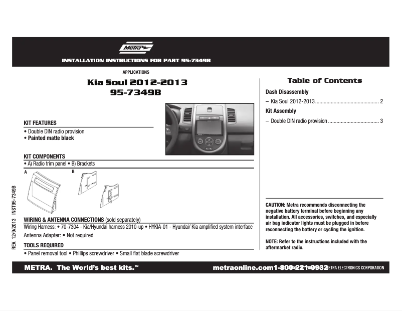 Página 1 del manual Manual de usuario Metra 95-7349B