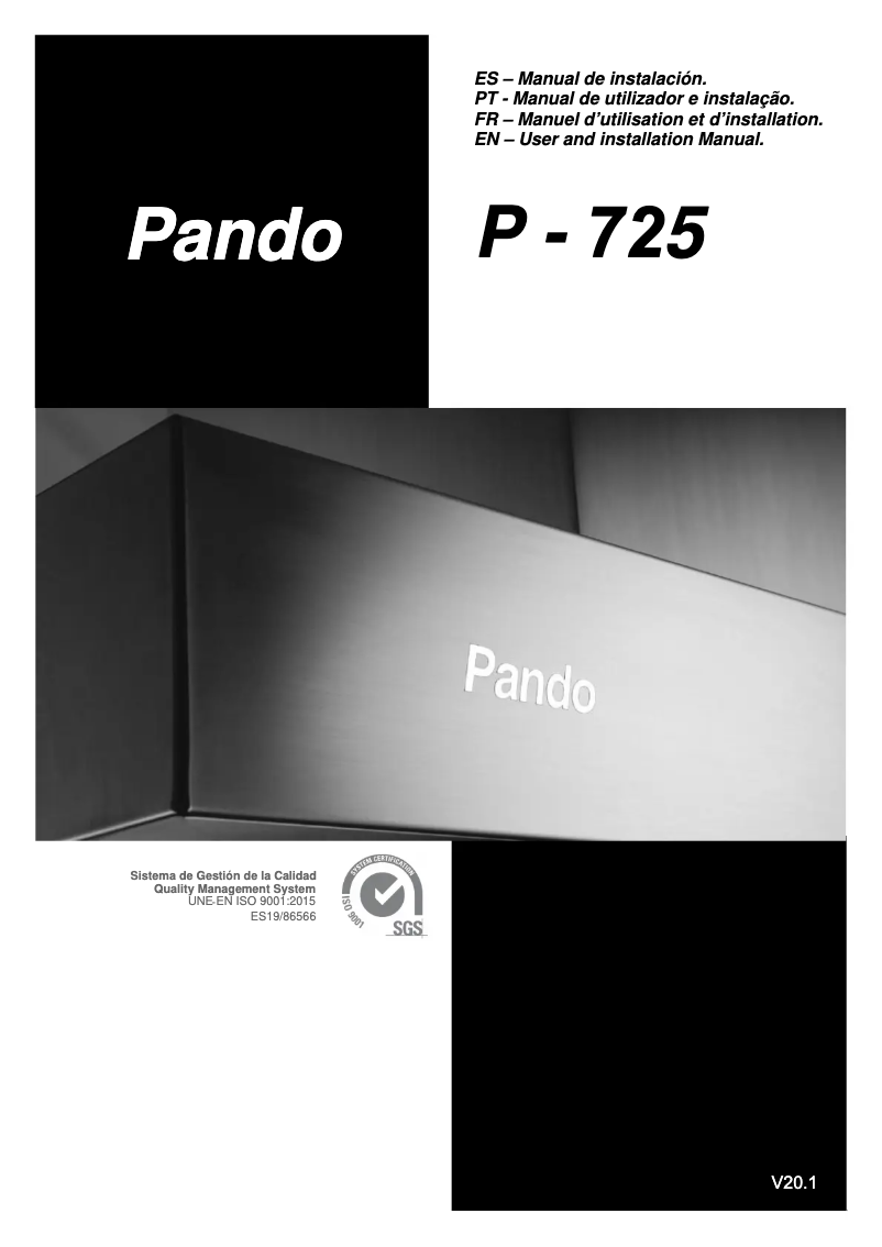 Imagen de la primera página del manual del dispositivo P-725