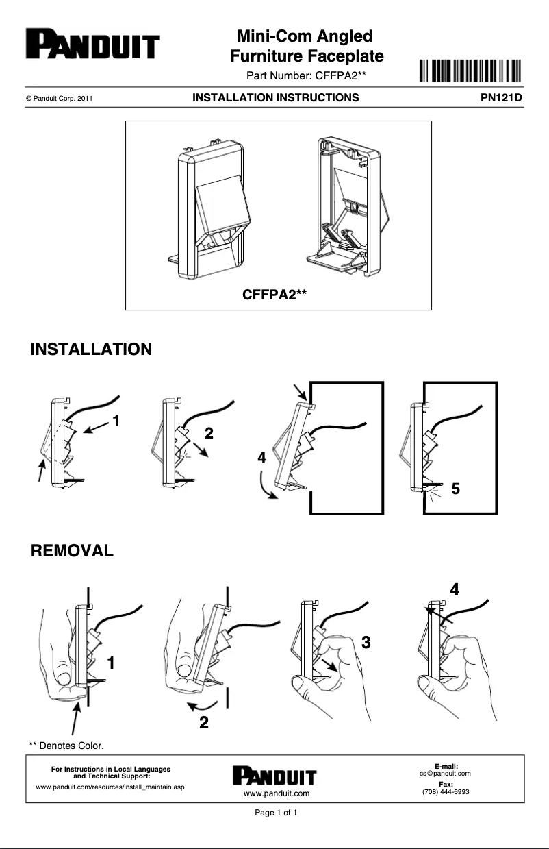 Imagen de la primera página del manual del dispositivo CFFPA2IG