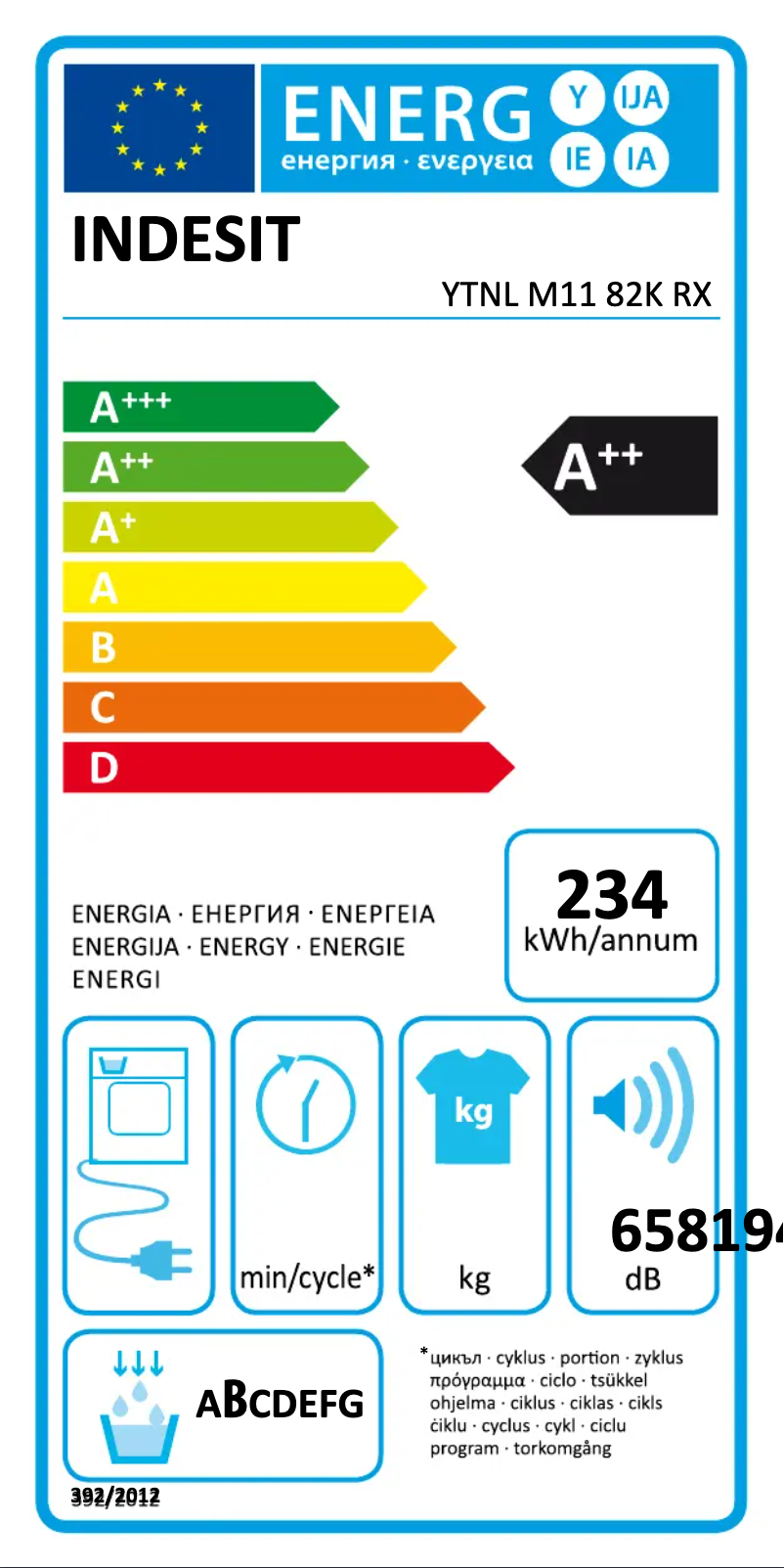 Página 1 del manual Manual de usuario Indesit YTNL M11 82K RX