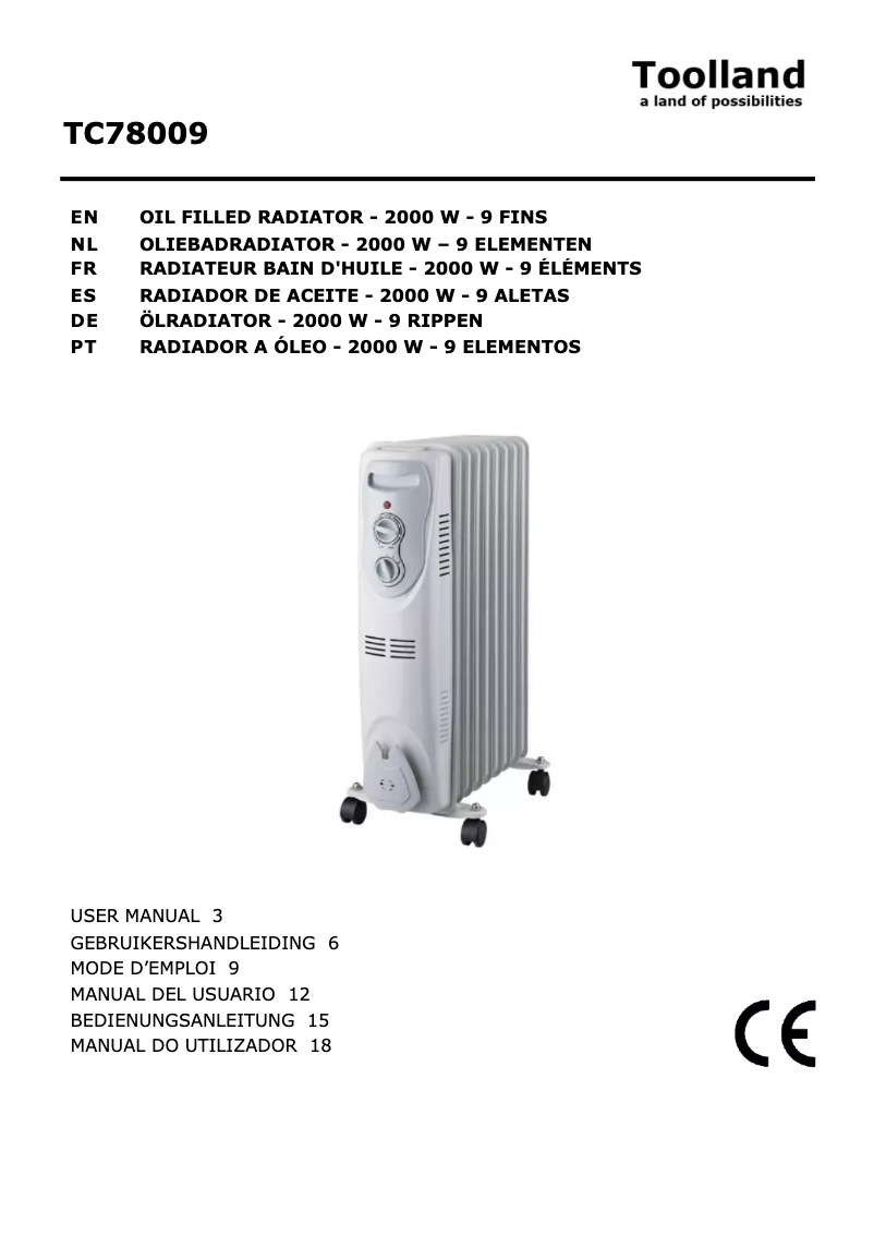 Página 1 del manual Manual de usuario Toolland TC78009