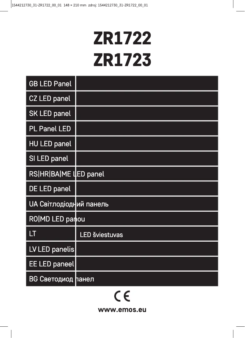 Imagen de la primera página del manual del dispositivo ZR1722