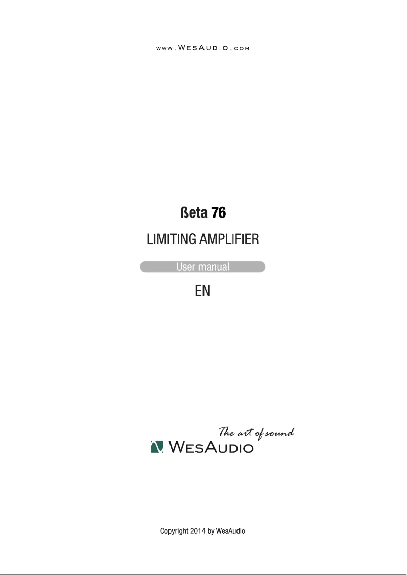 Imagen de la primera página del manual del dispositivo BETA 76