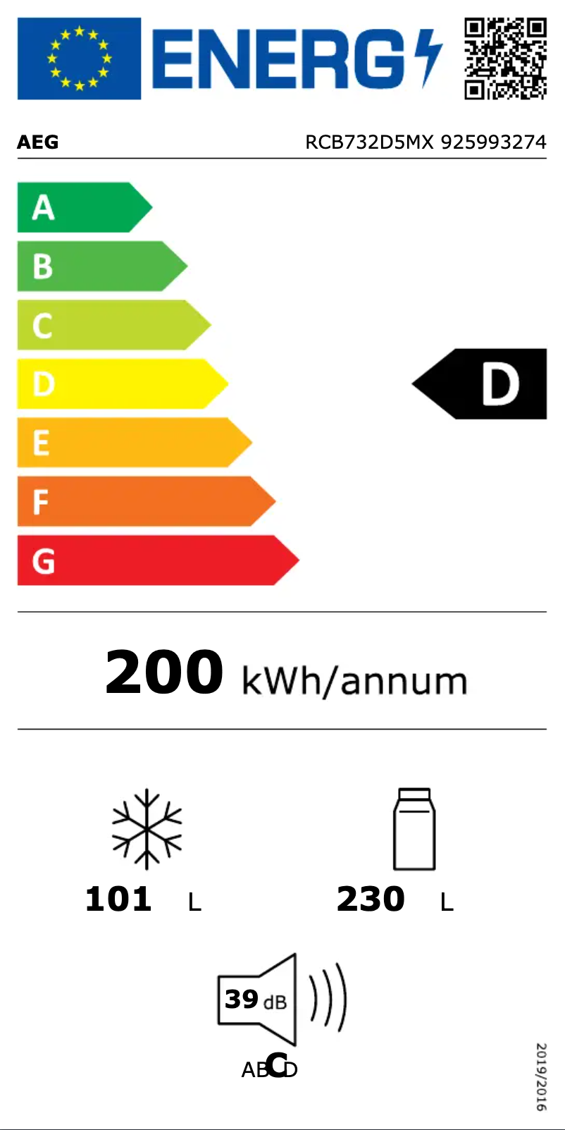 Página nº 1 - Etiqueta energética AEG RCB732D5MX