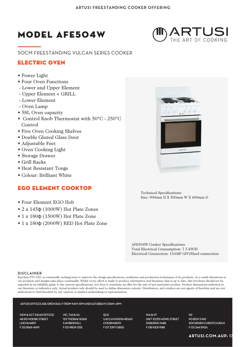 Imagen de la primera página del manual del dispositivo AFE504W