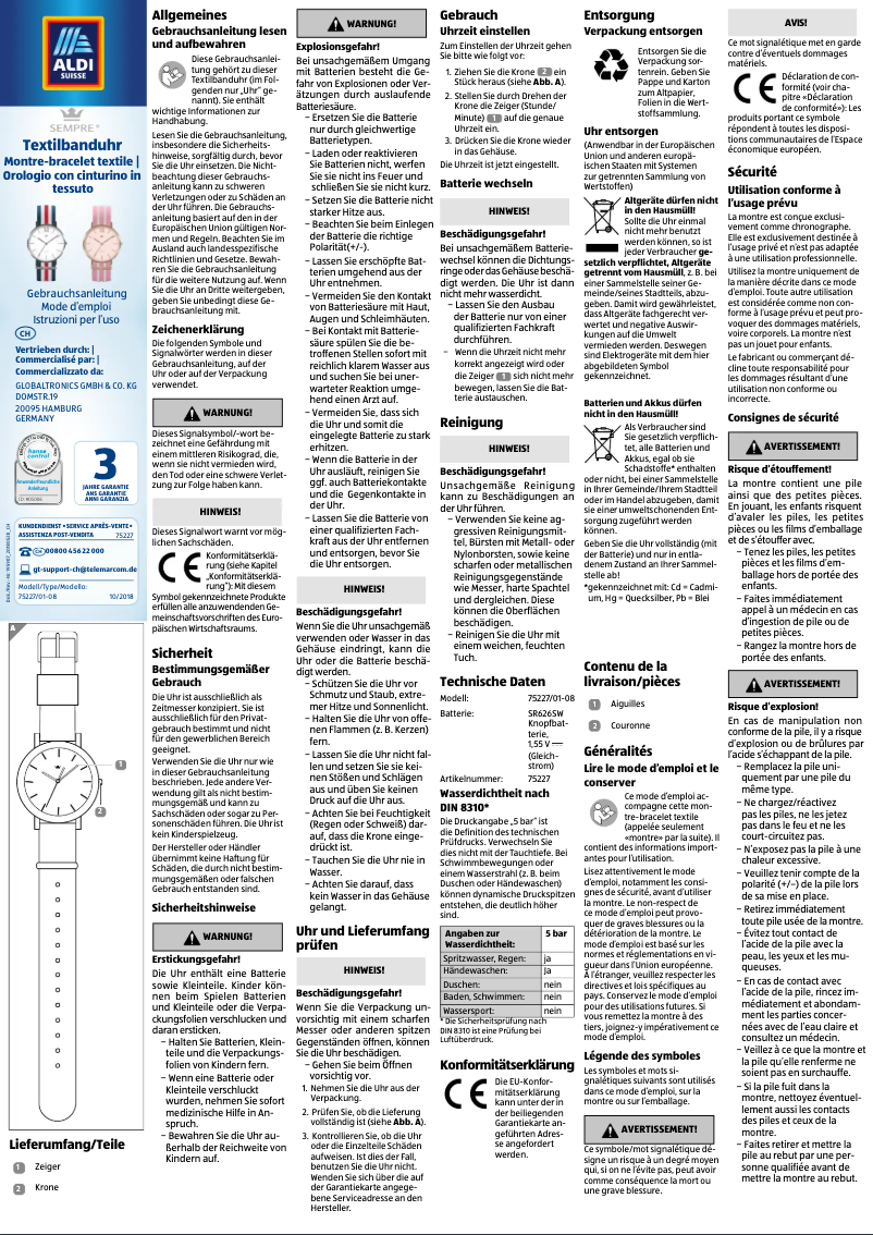 Imagen de la primera página del manual del dispositivo 75227