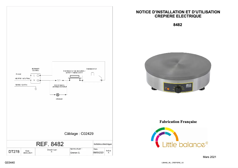 Imagen de la primera página del manual del dispositivo 8482