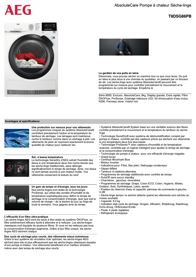 Imagen de la primera página del manual del dispositivo T8DSG86PB