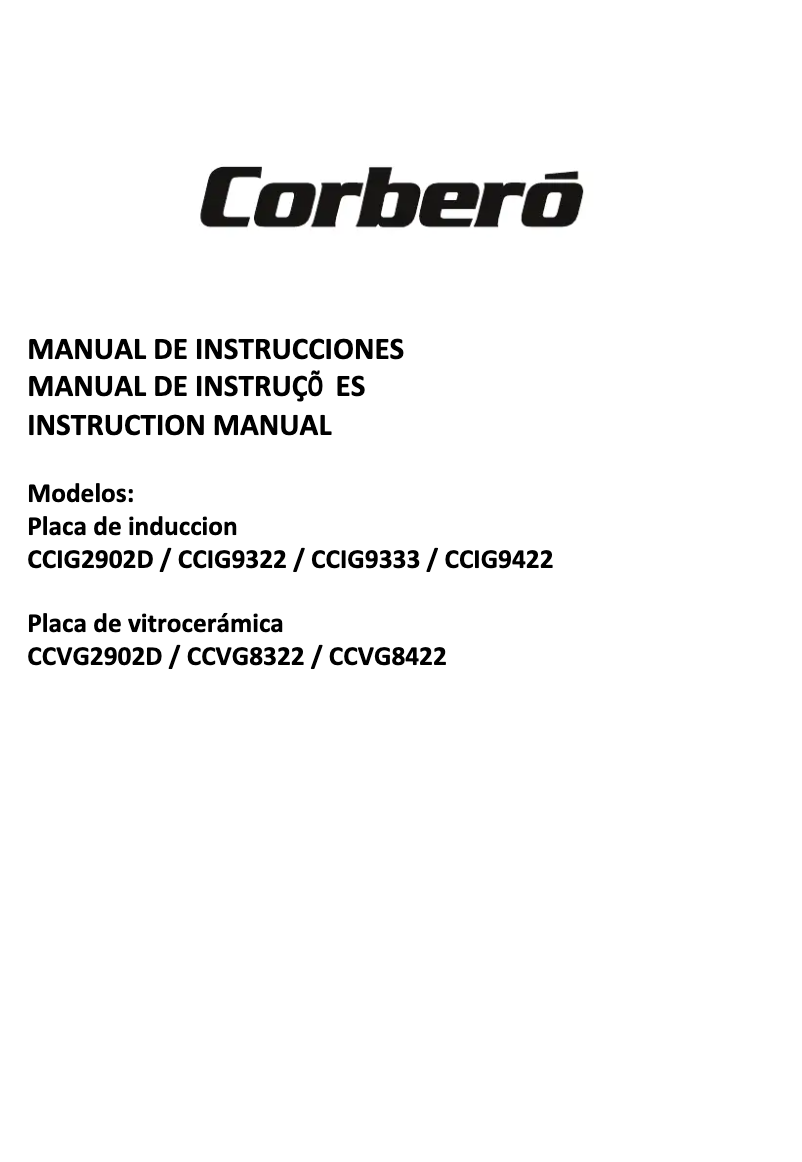 Página 1 del manual Manual de usuario Corbero CCVG2902D
