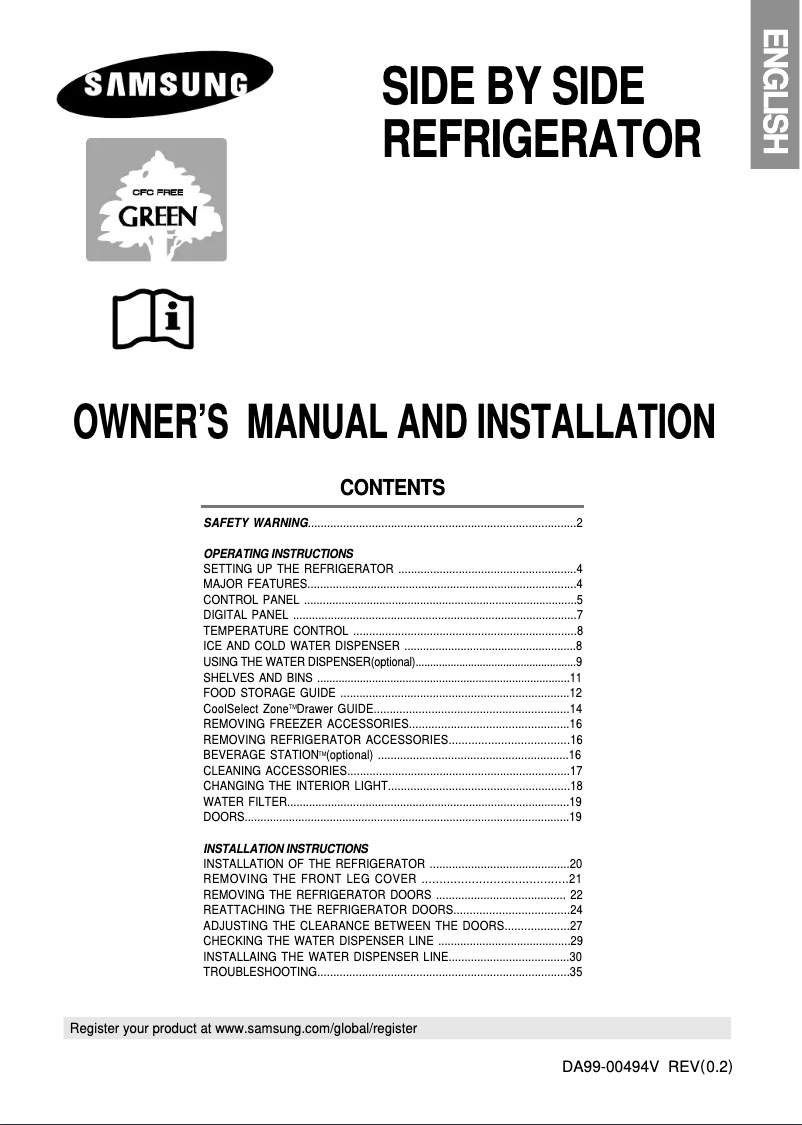 Página 1 del manual Manual de usuario Samsung RS23FCSM