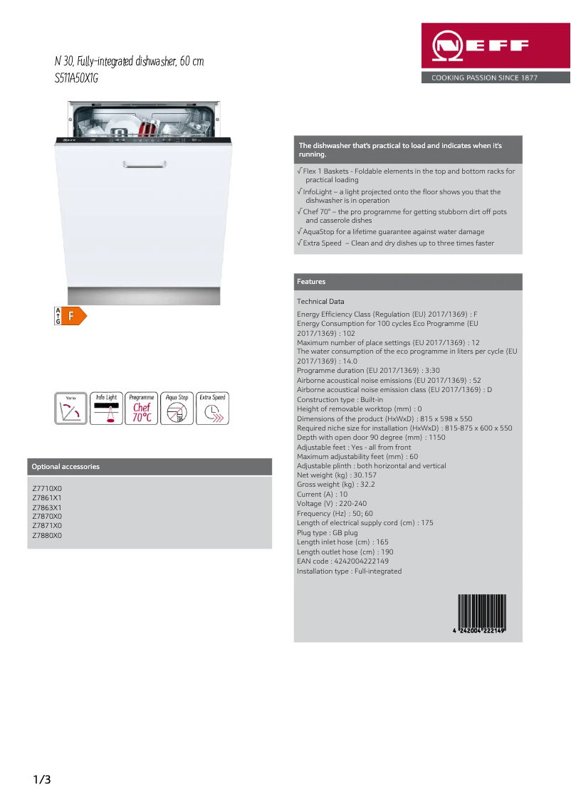 Imagen de la primera página del manual del dispositivo S511A50X1G