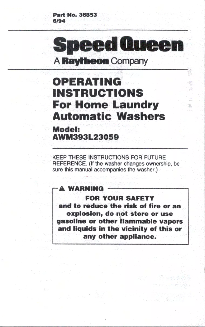 Imagen de la primera página del manual del dispositivo AWM393W2