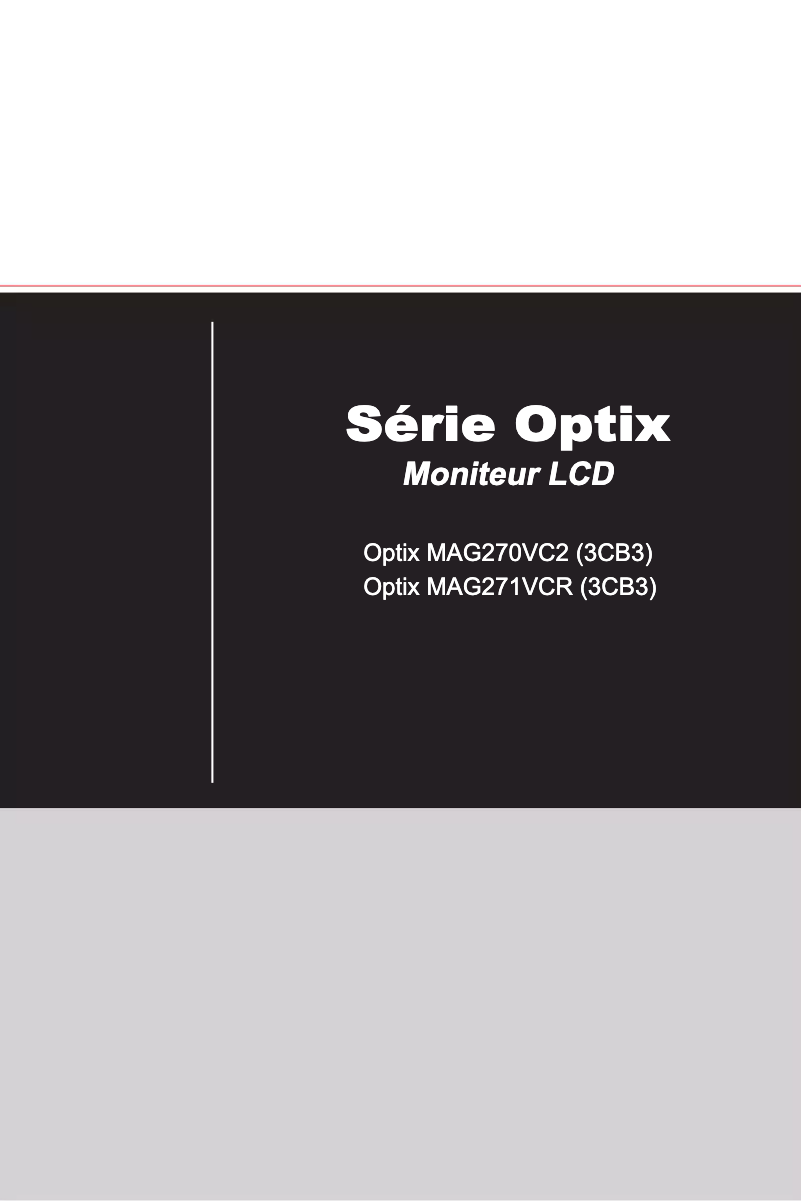 Imagen de la primera página del manual del dispositivo Optix MAG271VCR