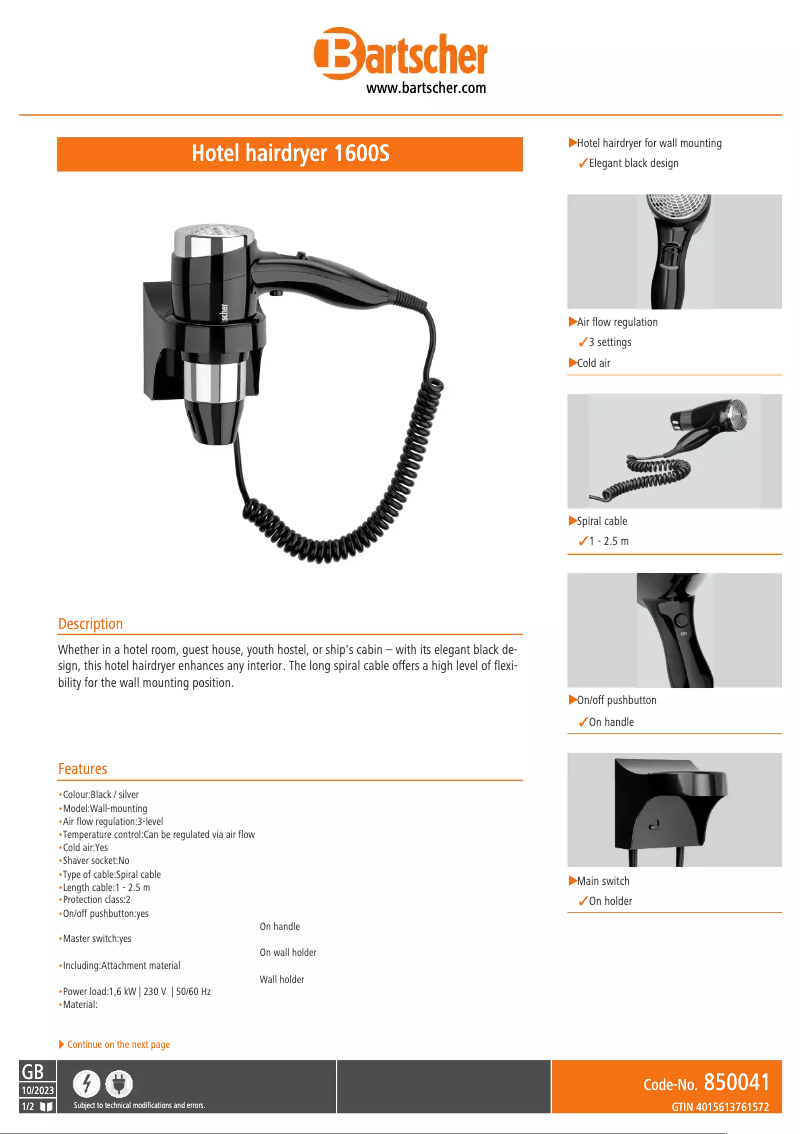 Imagen de la primera página del manual del dispositivo 1600S
