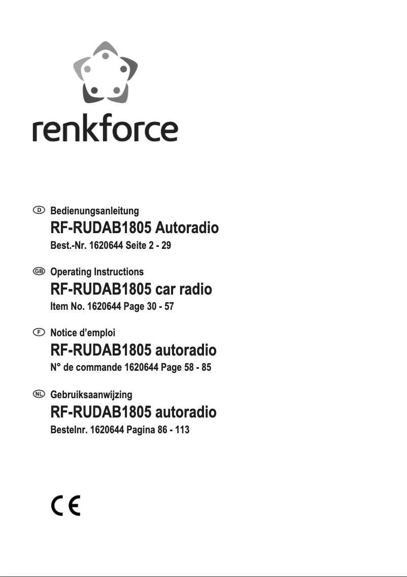 Página 1 del manual Manual de usuario Renkforce RUDAB-1805