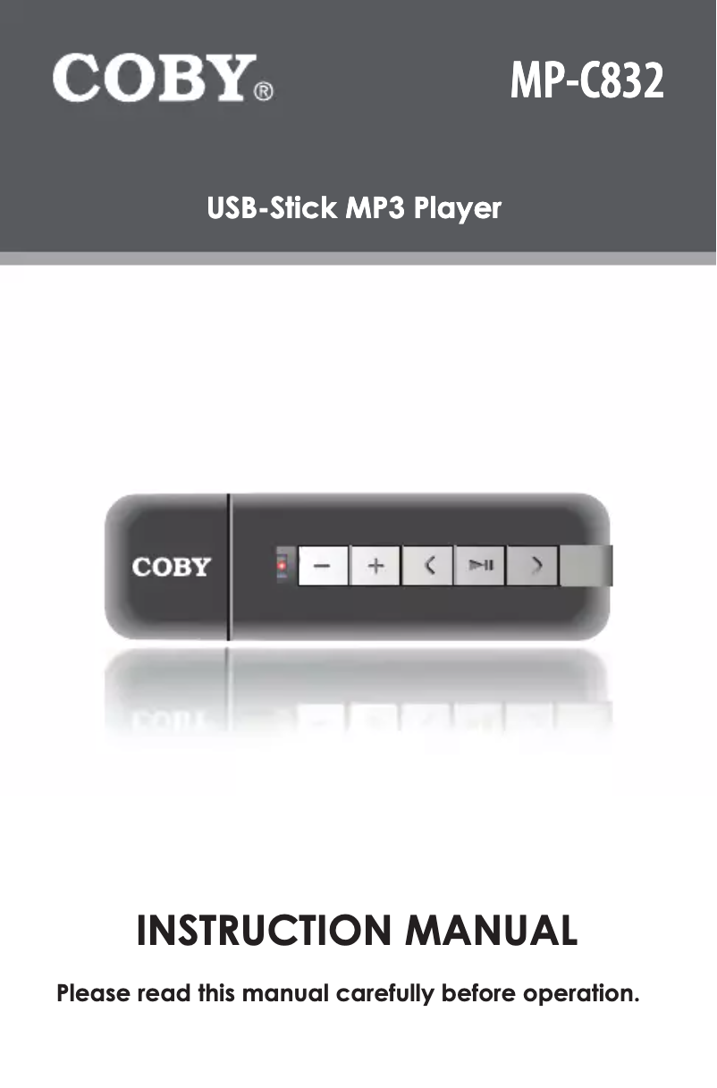 Página nº 1 - Manual de usuario Coby MP-C832