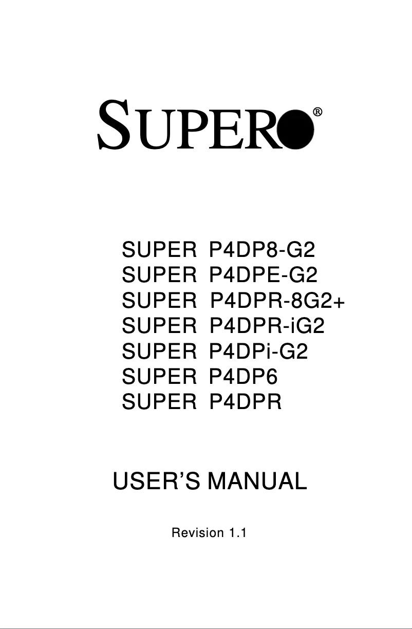 Imagen de la primera página del manual del dispositivo P4DPR-8G2+
