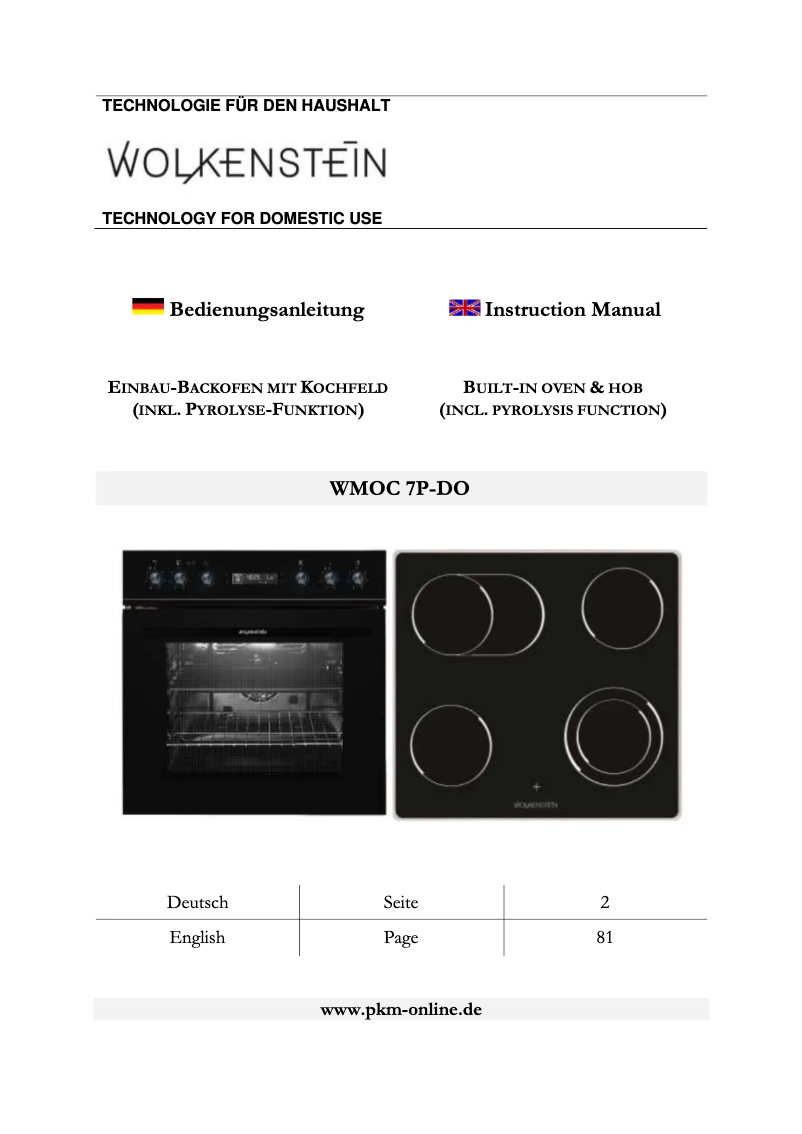 Página 1 del manual Manual de usuario Wolkenstein WMOC 7P-DO