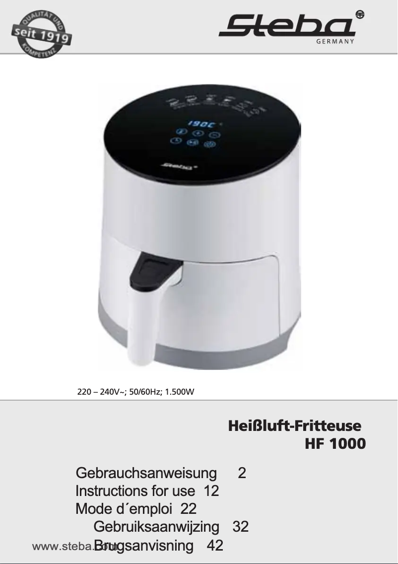 Página 1 del manual Manual de usuario Steba HF 1000