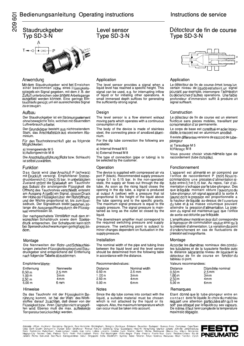 Imagen de la primera página del manual del dispositivo SD-3-N