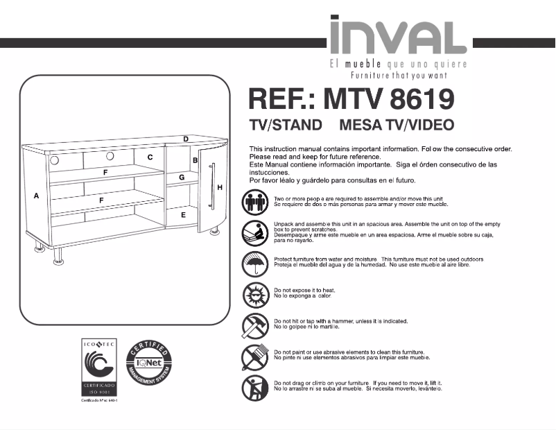 Imagen de la primera página del manual del dispositivo MTV-8619