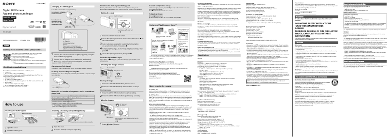 Imagen de la primera página del manual del dispositivo Cybershot DSC-WX220