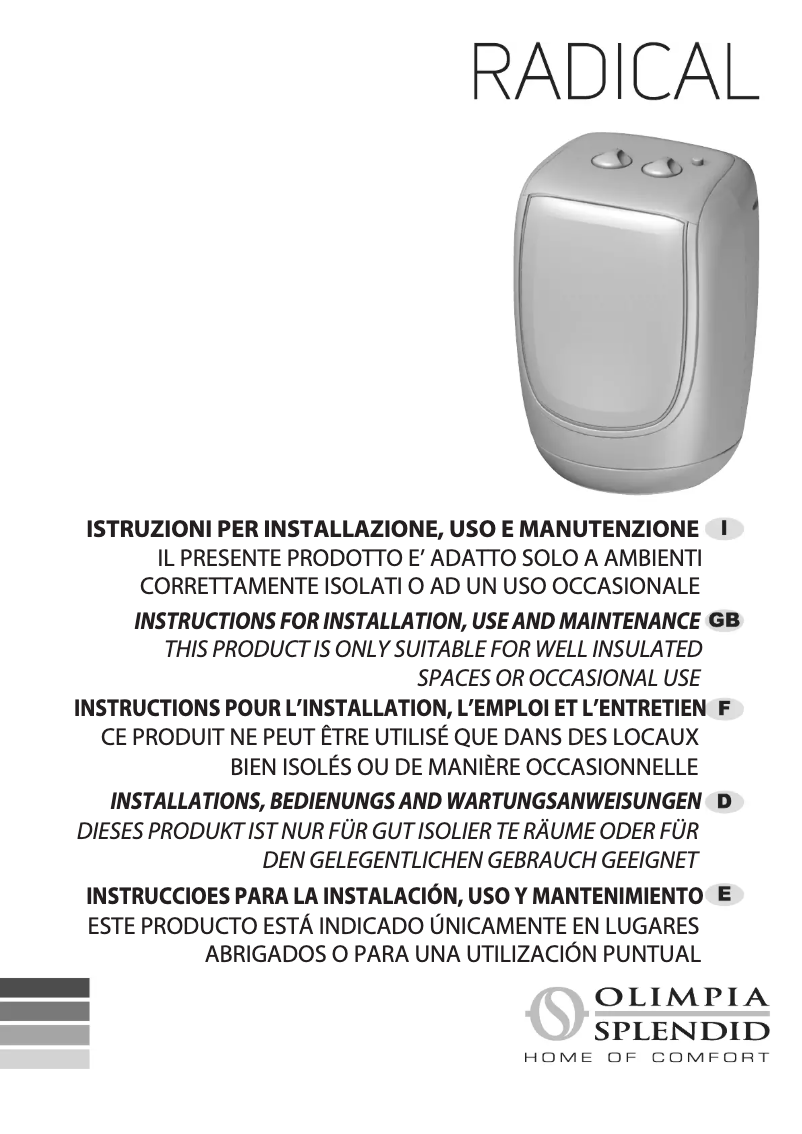 Imagen de la primera página del manual del dispositivo Radical