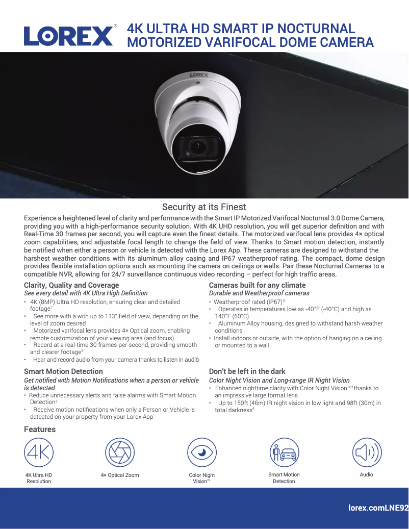 Página nº 1 - Ficha técnica Lorex LNE9292