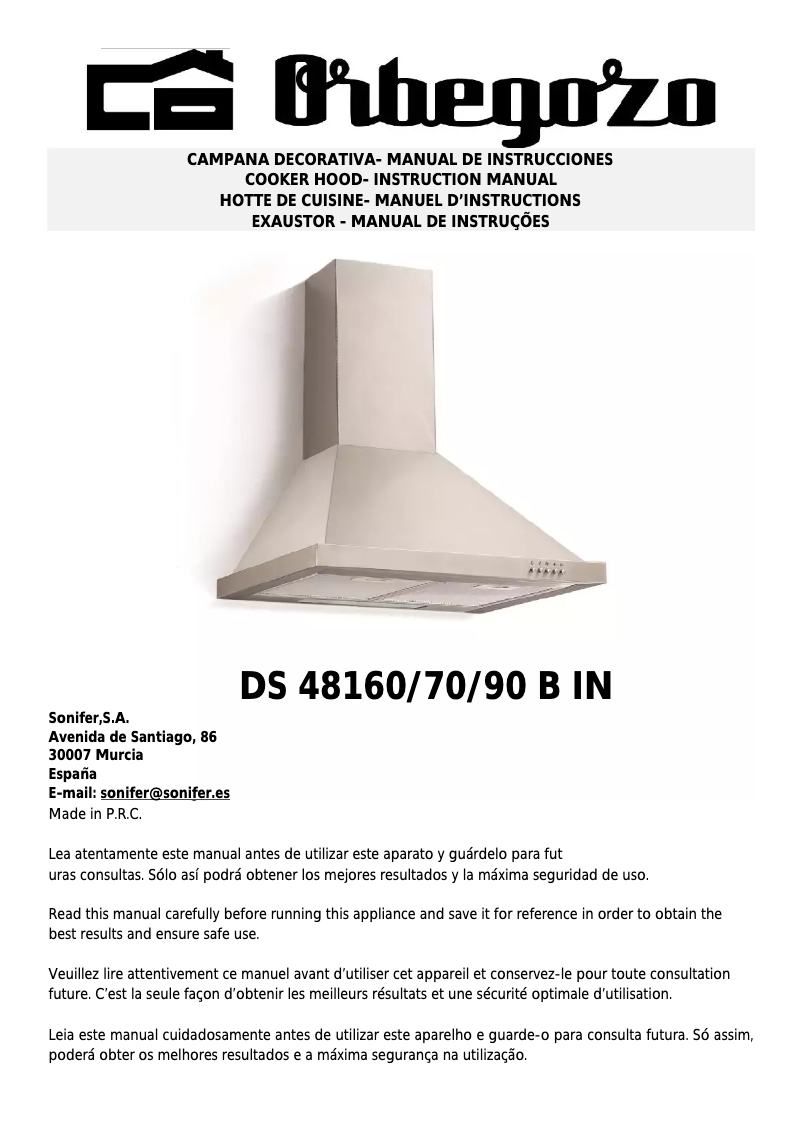 Página nº 1 - Manual de usuario Orbegozo DS 48160 B IN