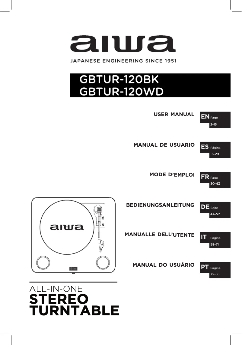 Imagen de la primera página del manual del dispositivo GBTUR-120BK