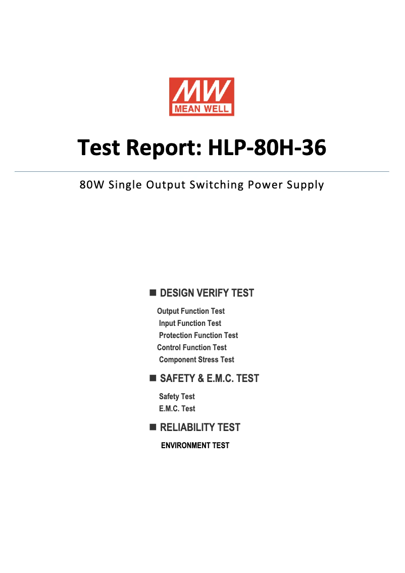 Página 1 del manual Ficha técnica Mean Well HLP-80H-36