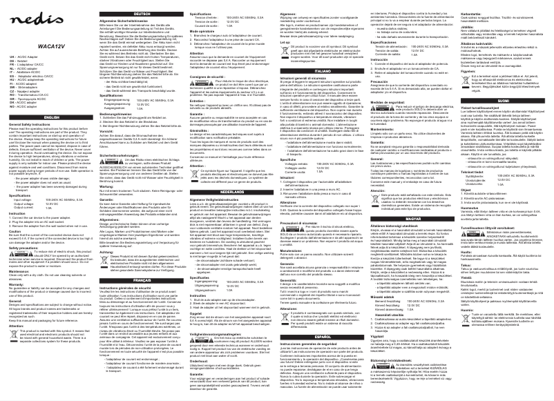 Página 1 del manual Manual de usuario Nedis WACA12V