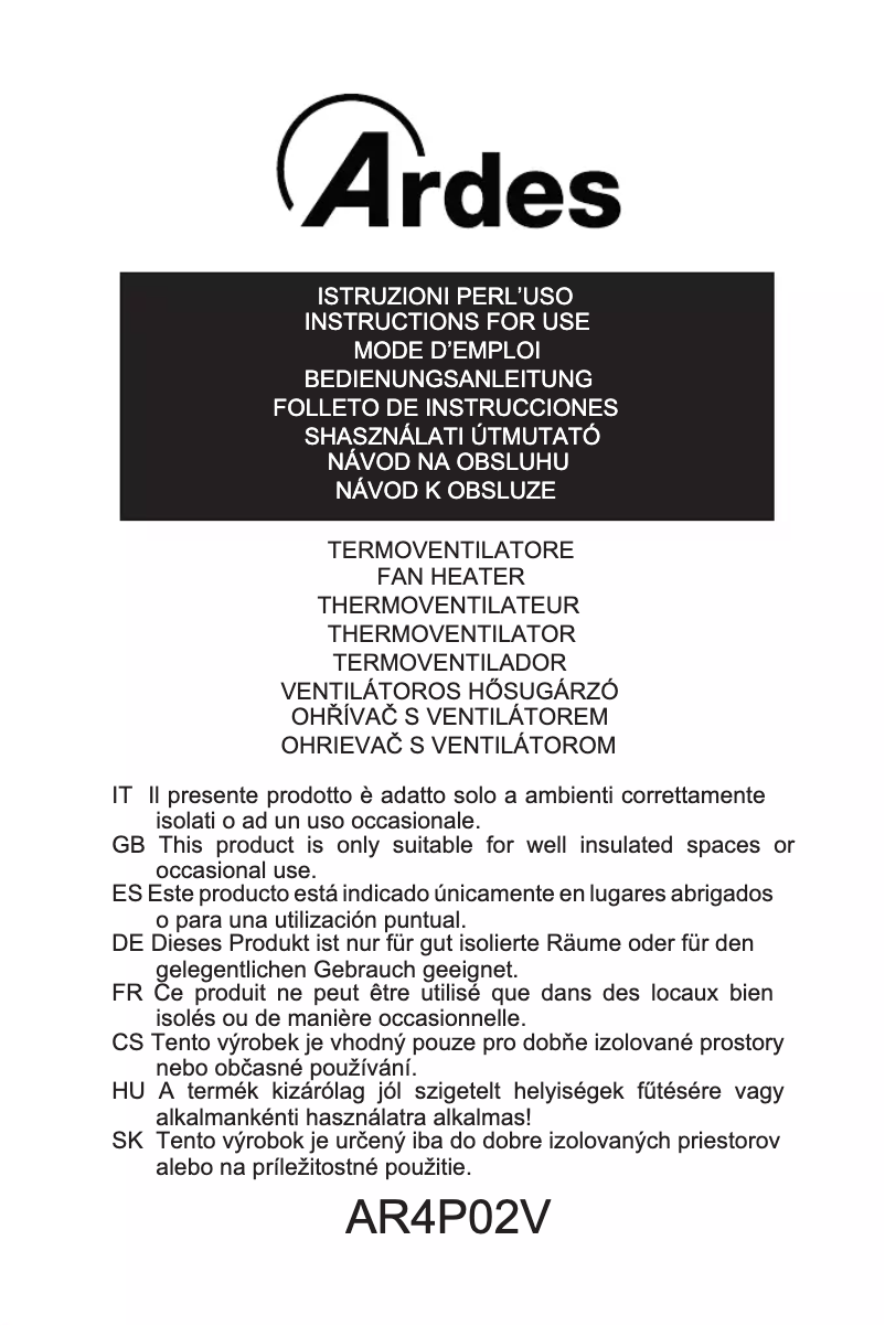 Página nº 1 - Instrucciones / montaje Ardes AR4P02V