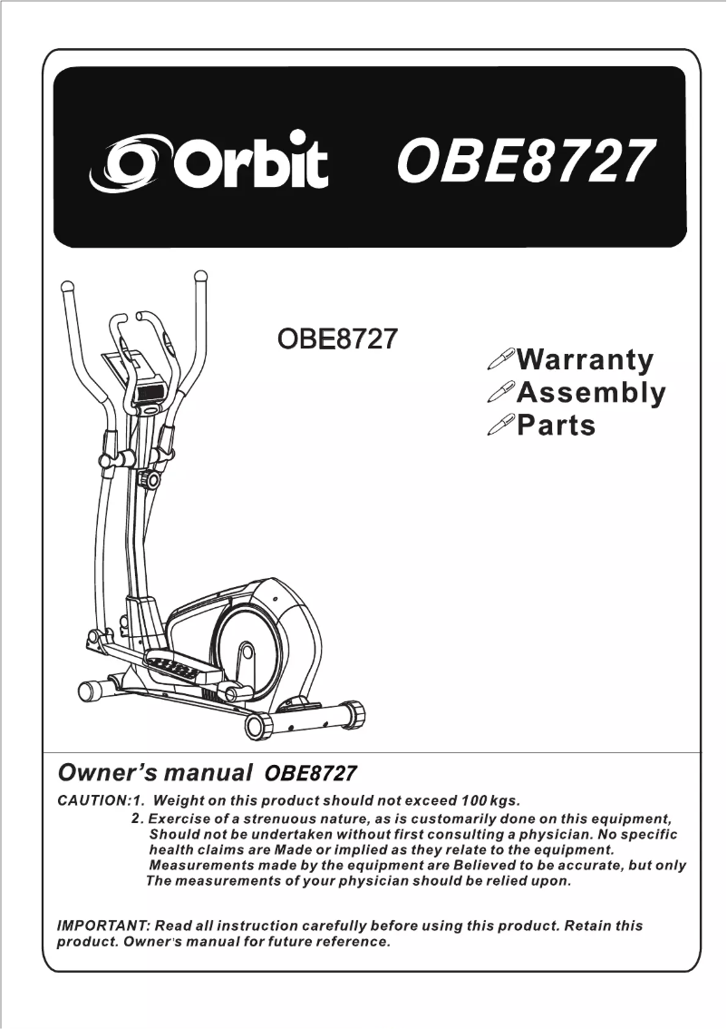 Página 1 del manual Manual de usuario Orbit OBE8727