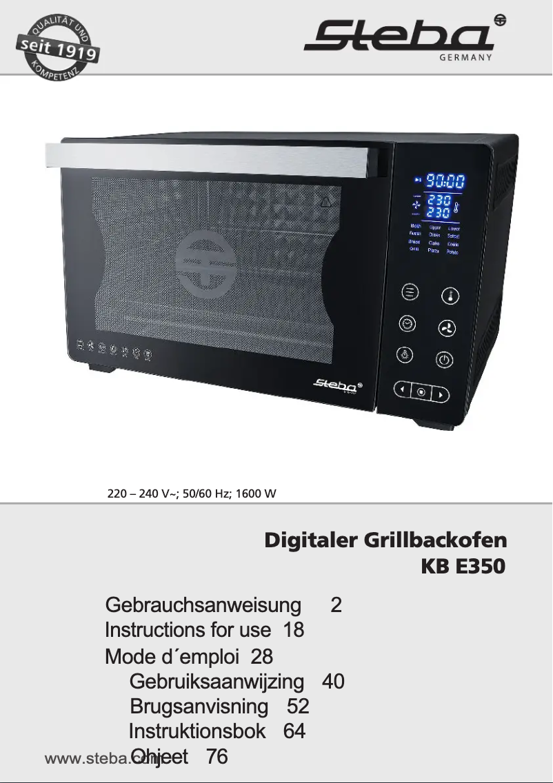 Imagen de la primera página del manual del dispositivo KB E350