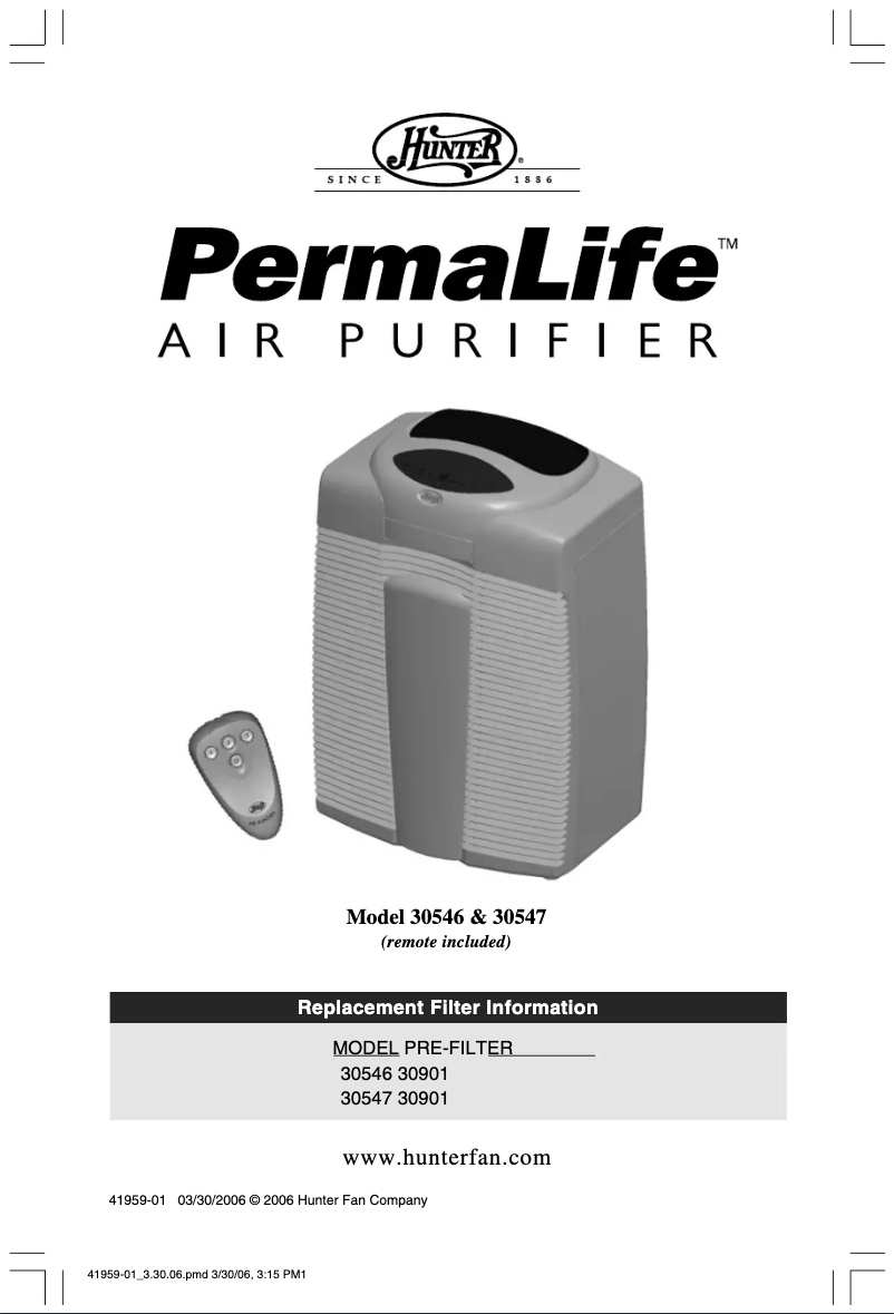 Página 1 del manual Manual de usuario Hunter PermaLife 30547