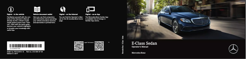 Página 1 del manual Manual de usuario Mercedes-Benz E-Class AMG (2017)