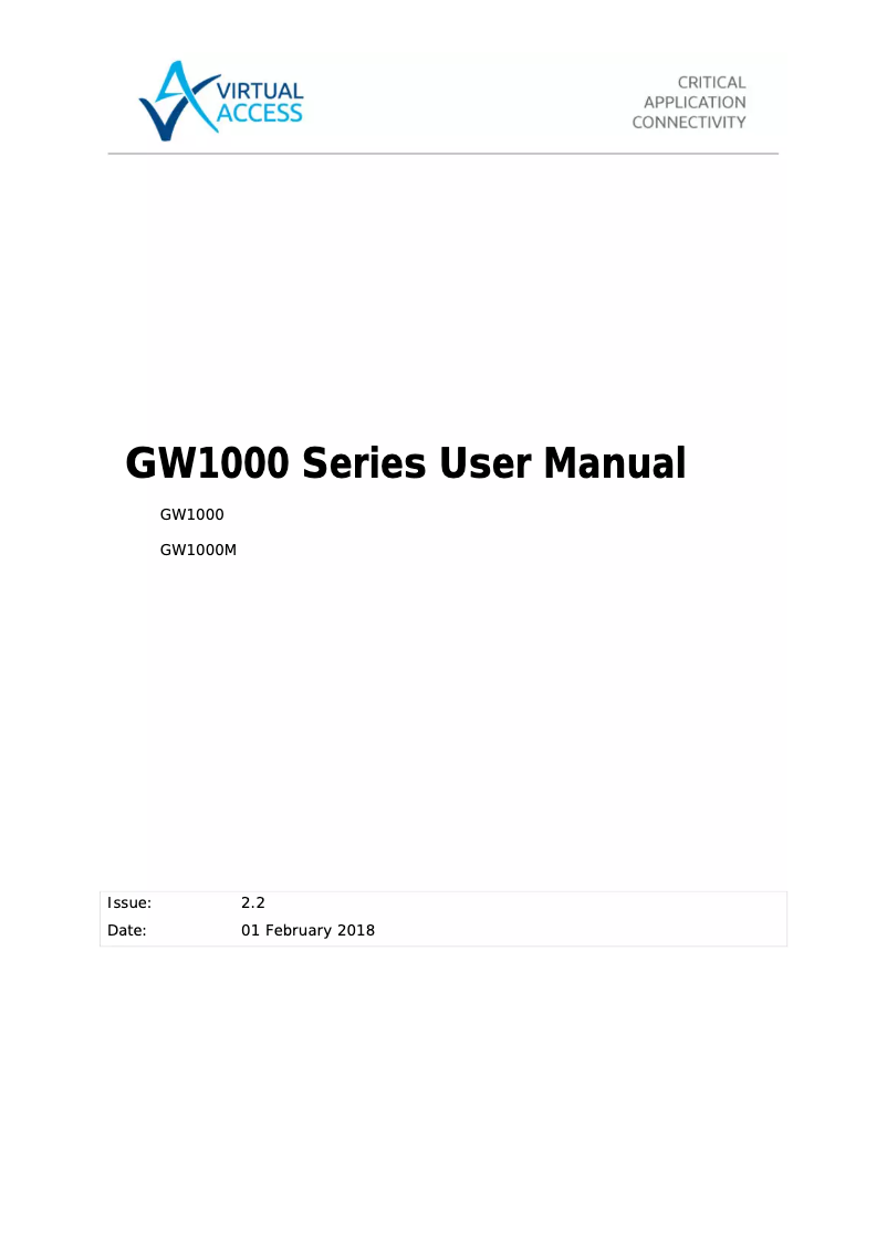 Imagen de la primera página del manual del dispositivo GW1000M
