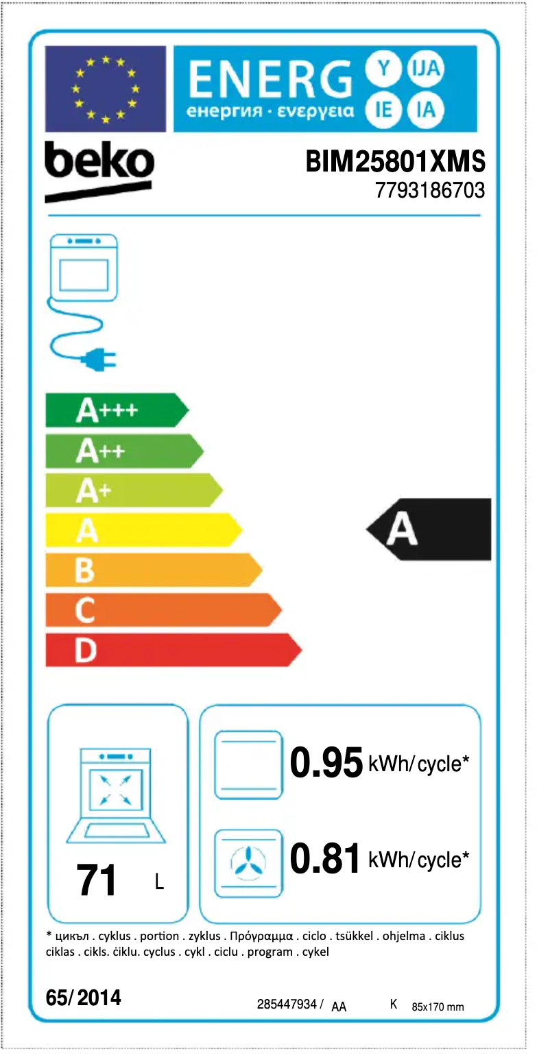 Imagen de la primera página del manual del dispositivo BIM25801XMS