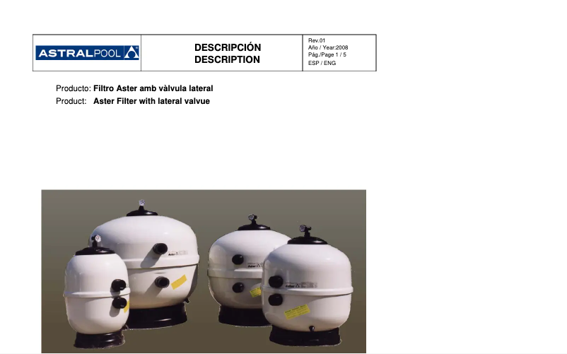 Imagen de la primera página del manual del dispositivo APS700B