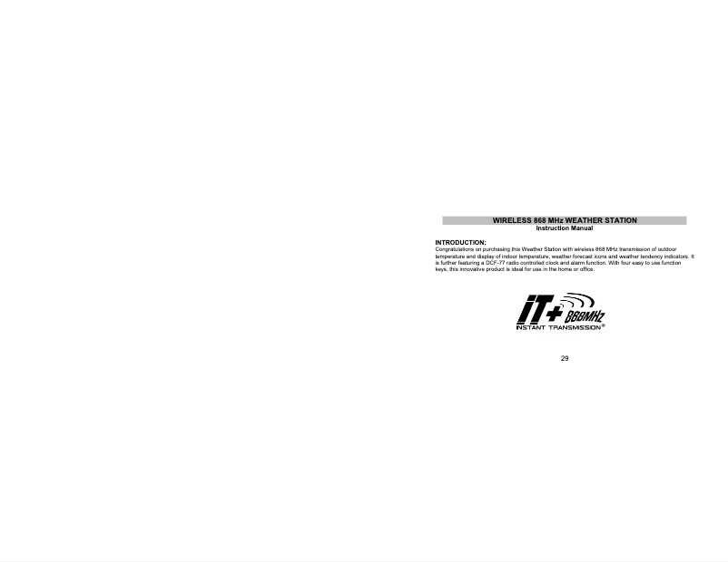 Imagen de la primera página del manual del dispositivo WS 9130-IT