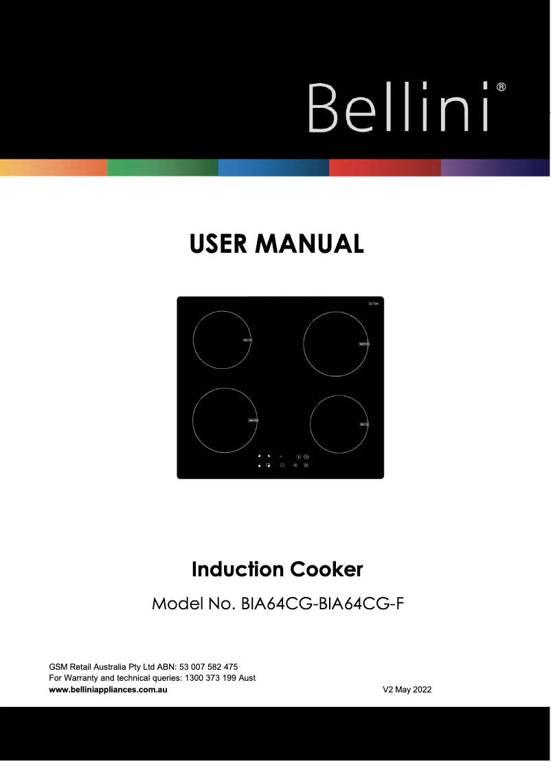 Página 1 del manual Manual de usuario Bellini BIA64CG