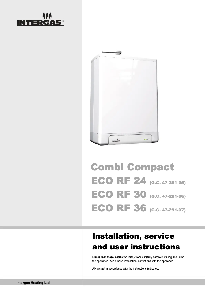 Imagen de la primera página del manual del dispositivo Combi Compact ECO RF 30