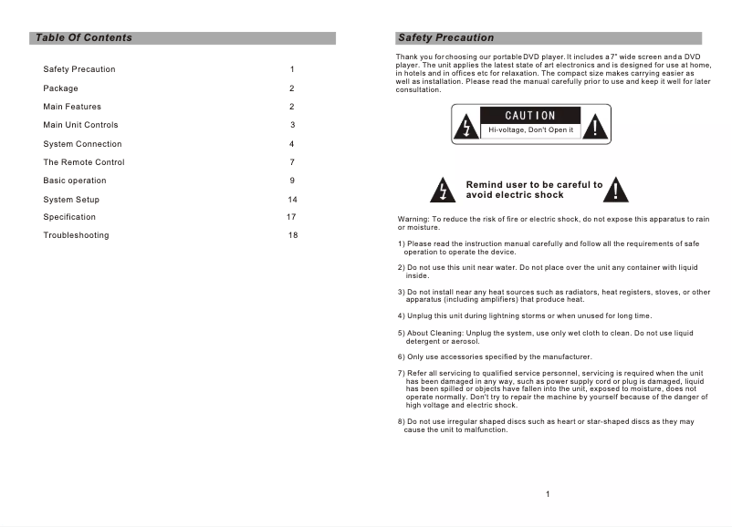 Página 1 del manual Manual de usuario Caliber MDP 275
