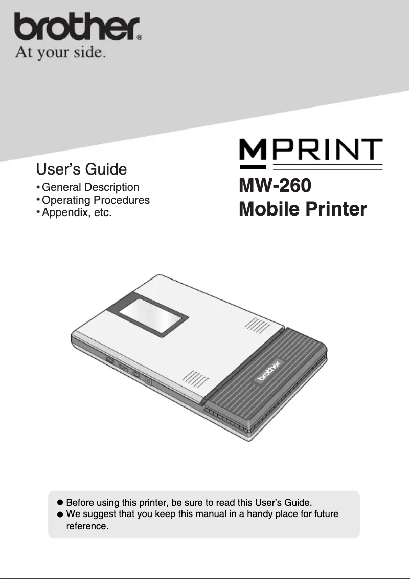 Imagen de la primera página del manual del dispositivo MPrint MW-260