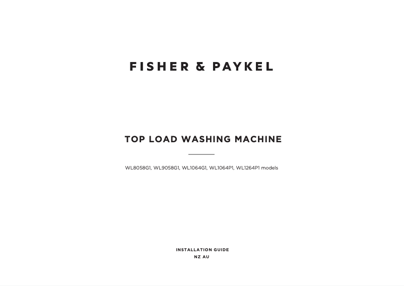 Página 1 del manual Guía de instalación Fisher & Paykel WL1064P1