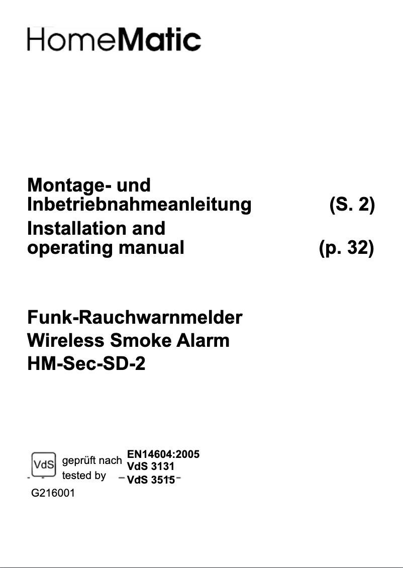 Página 1 del manual Manual de usuario eQ-3 HM-Sec-SD-2