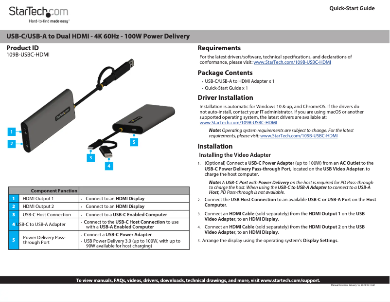 Página 1 del manual Manual de usuario StarTech.com 109B-USBC-HDMI