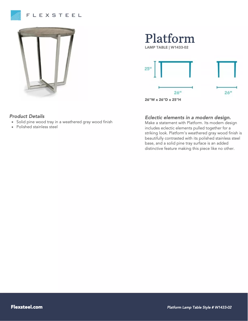 Página 1 del manual Manual de usuario Flexsteel Platform W1433-02